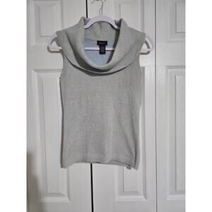 Evie small women's light blue and gold cowl neck sleeveless sweater new with tag